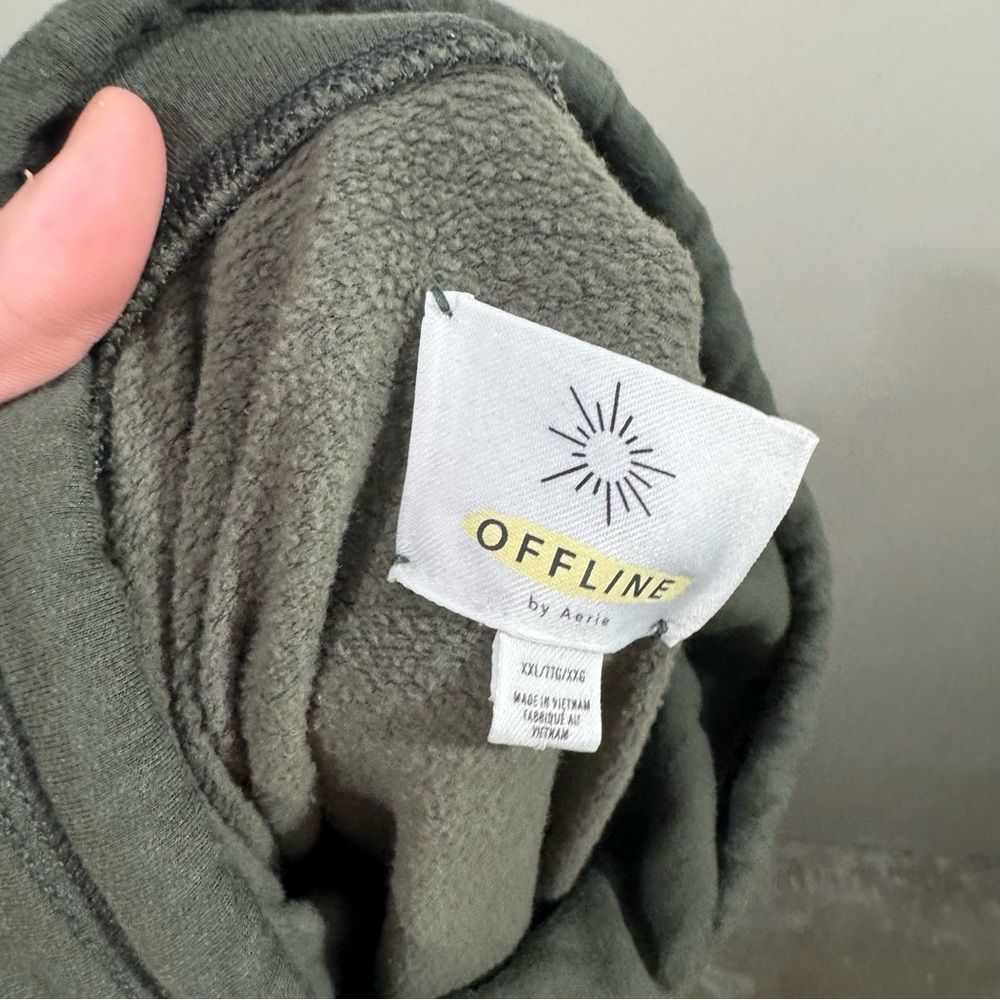 Aerie Offline Olive Green Cowl Neck Pullover Hoodie Sweatshirt - Picture 5 of 5